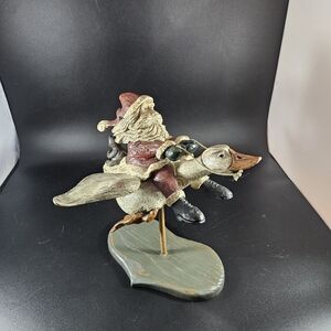 Santa and his goose take off